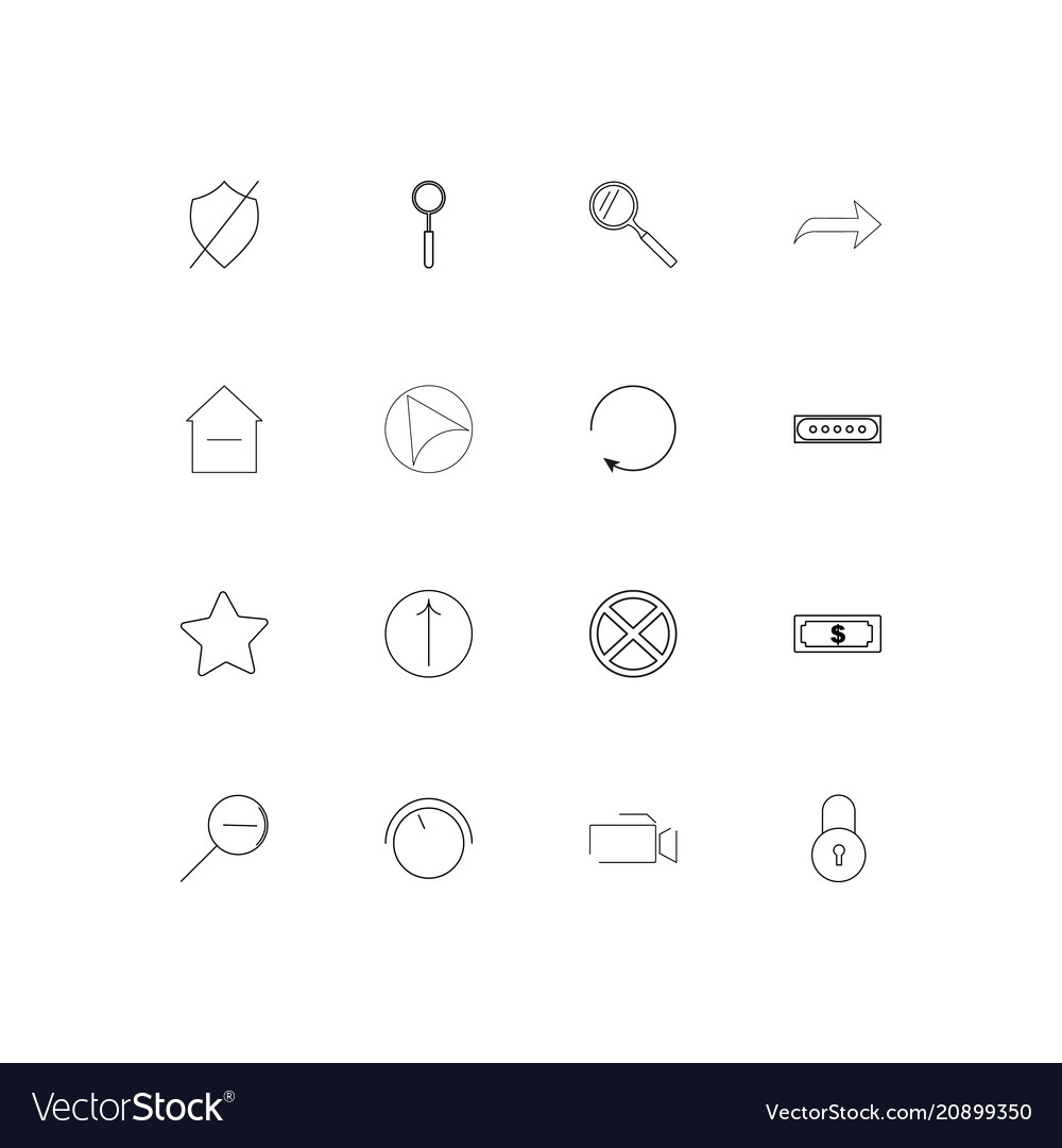 Interface linear thin icons set outlined simple