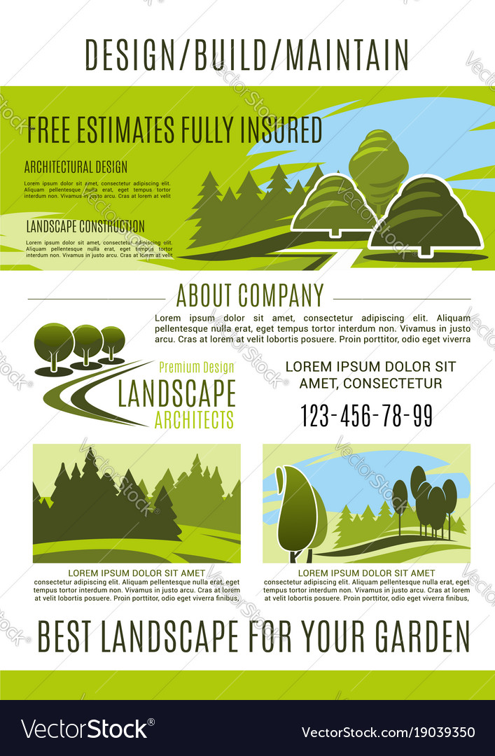 landscape design and gardening banner template landscape design template