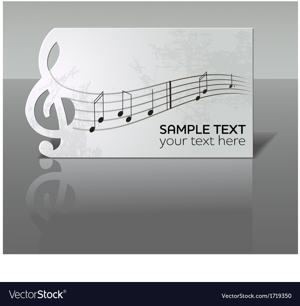 Musical Notes Card with Treble Clef