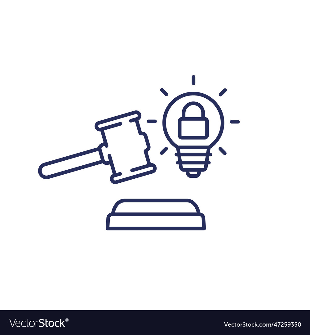 Patent court line icon on white