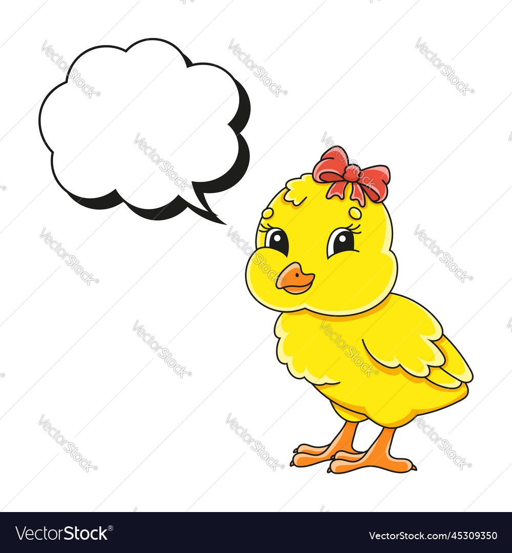 Speech bubble of different shape with a cute vector image Speech bubble of different shape with a cute