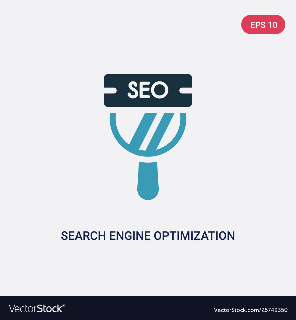 Two color search engine optimization icon from