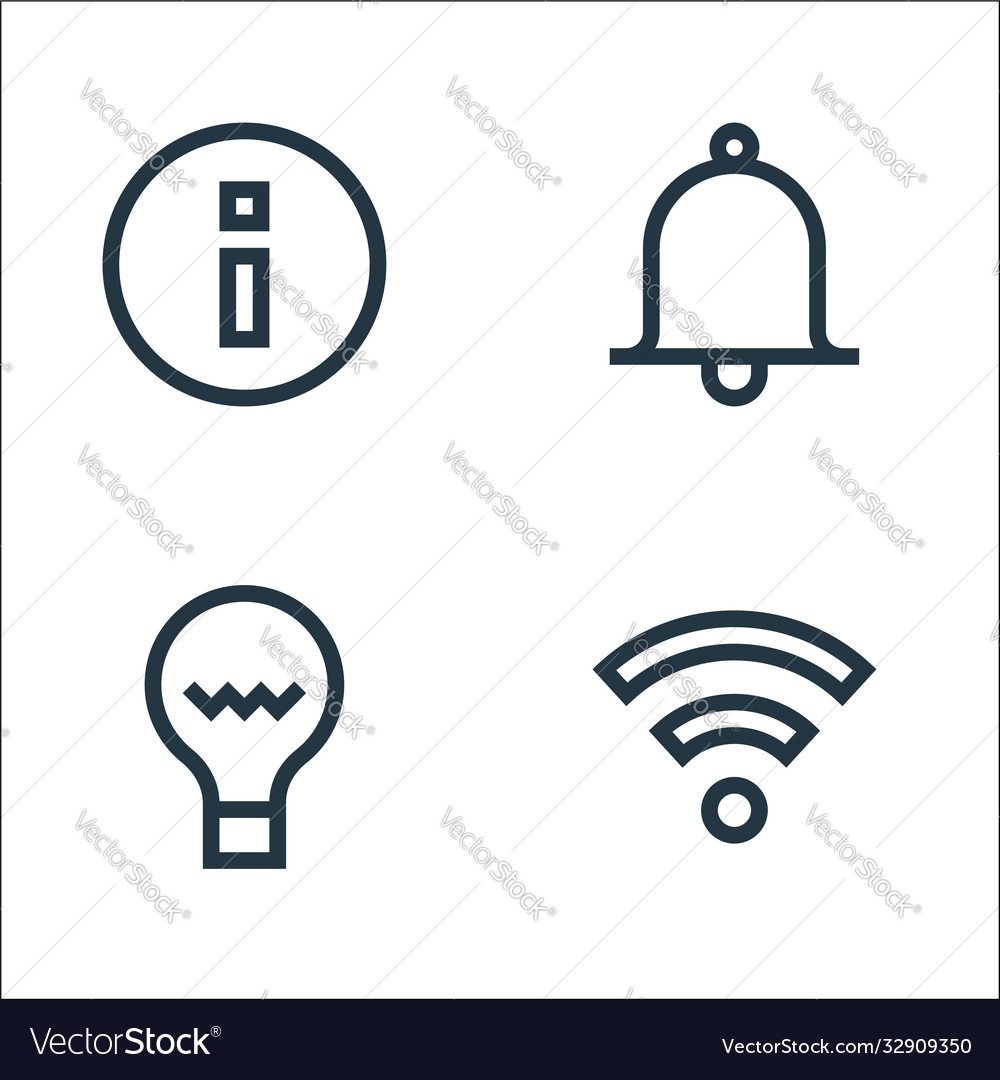 Web essentials line icons linear set quality