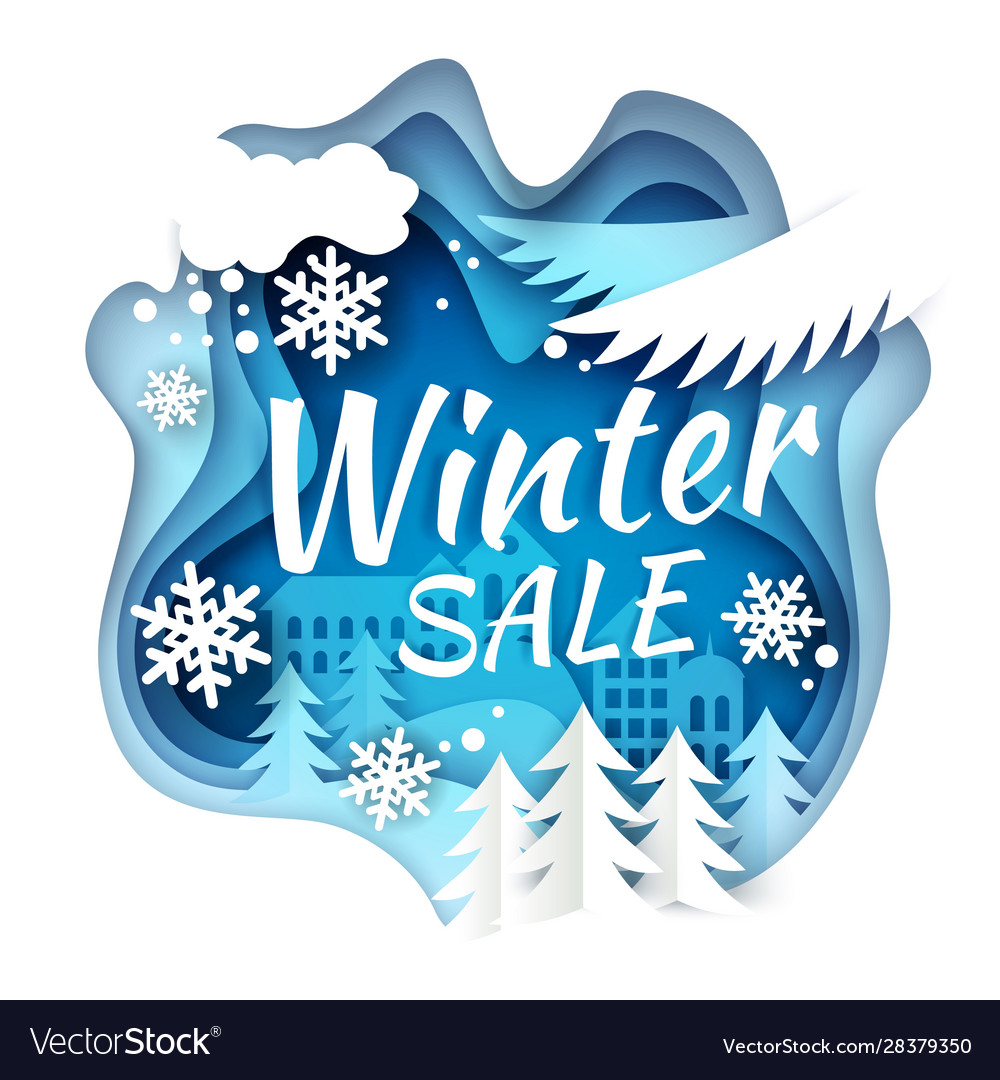 Big winter sale poster with clearance text Vector Image