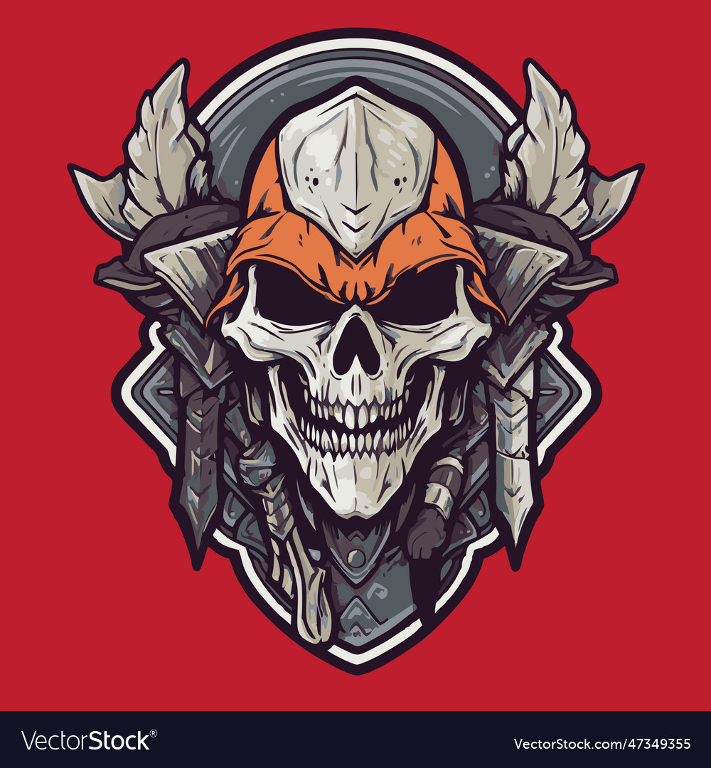 A tribal skull warrior Royalty Free Vector Image