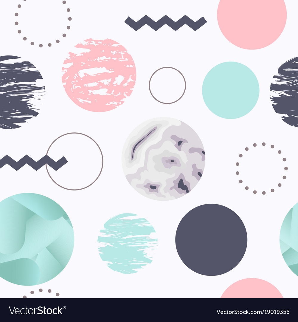 Abstract seamless pattern with circles memphis