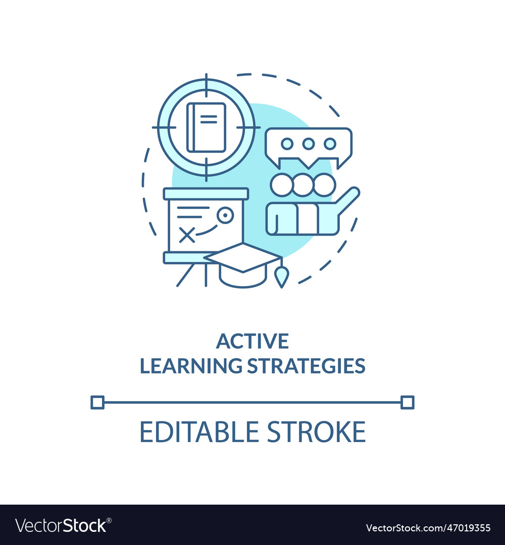 Active learning strategy turquoise concept icon Vector Image