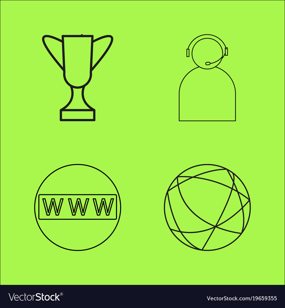 Basic content simple linear outline icon set