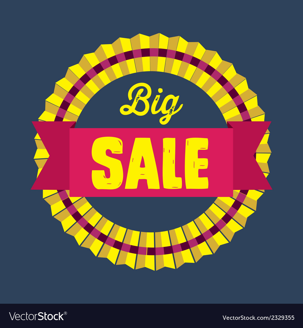 Big sale label in bright colors