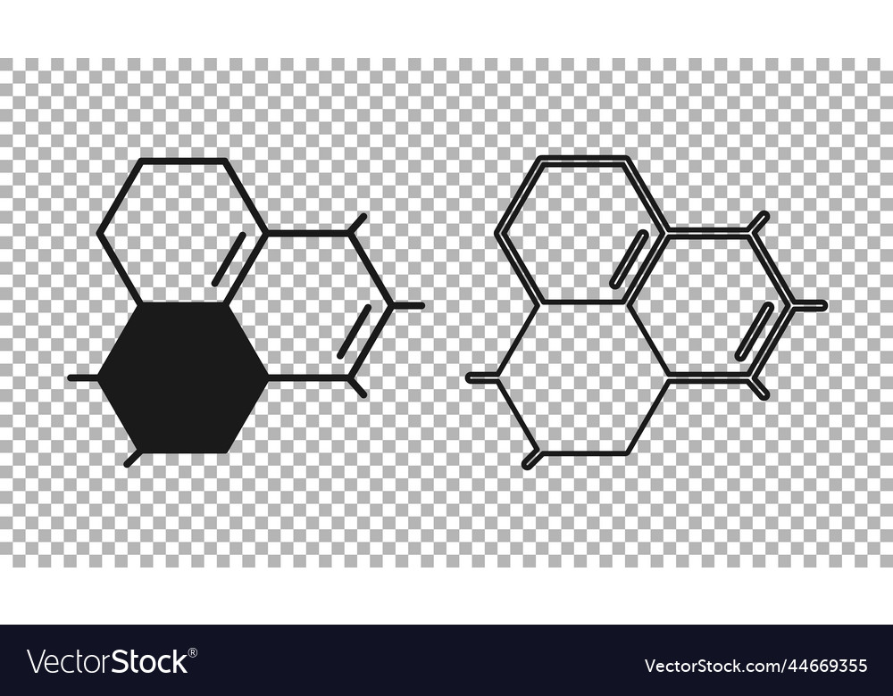 Black molecule oil icon isolated on transparent