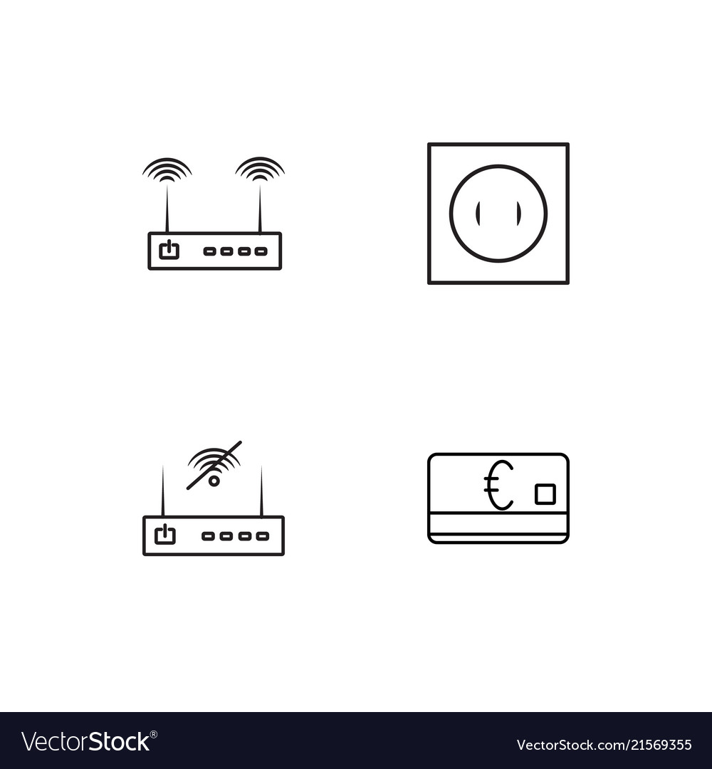 Electrical devices linear icons set simple