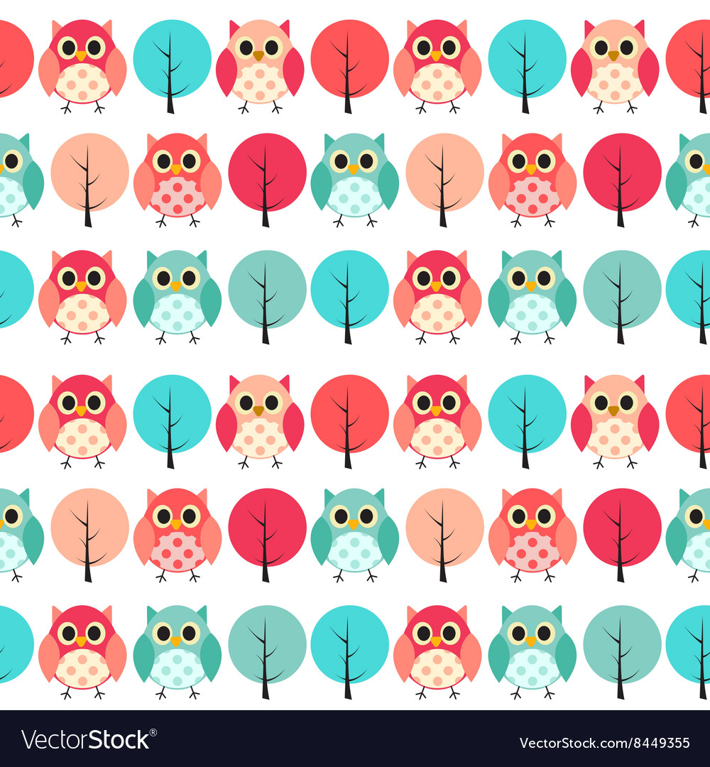 Owl seamless pattern background