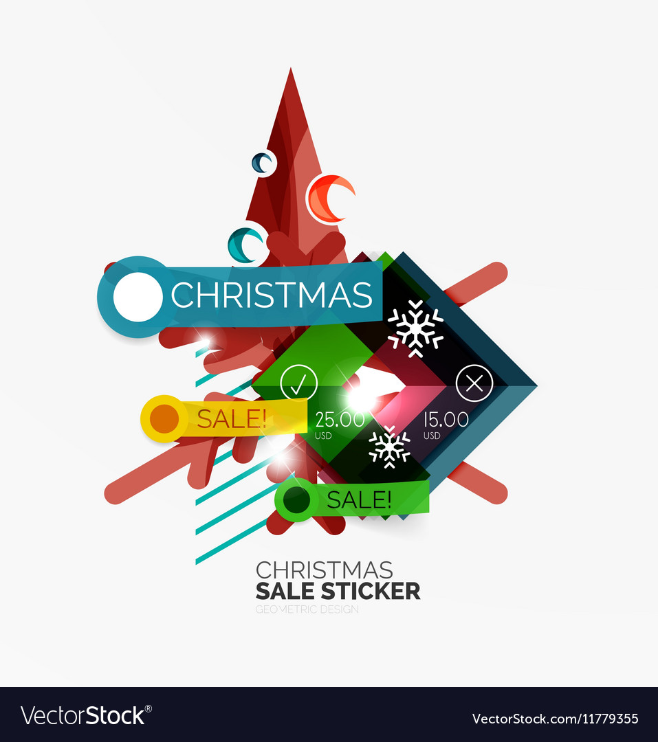 Paper christmas and new year banner Royalty Free Vector