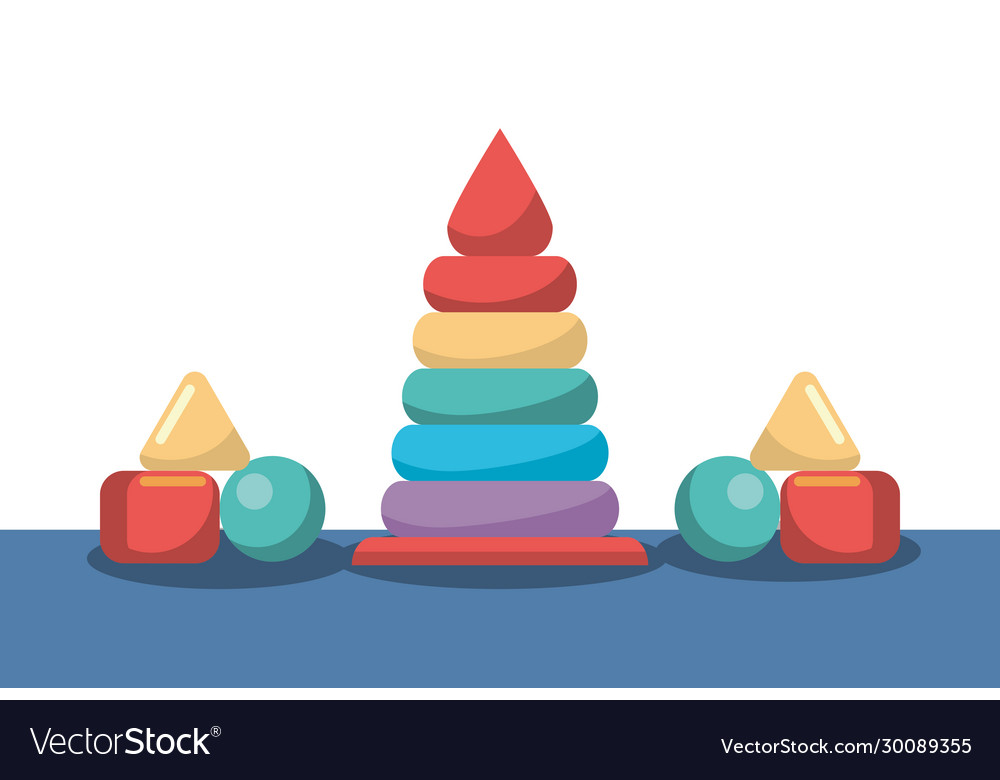 Pyramid and blocks pieces toys