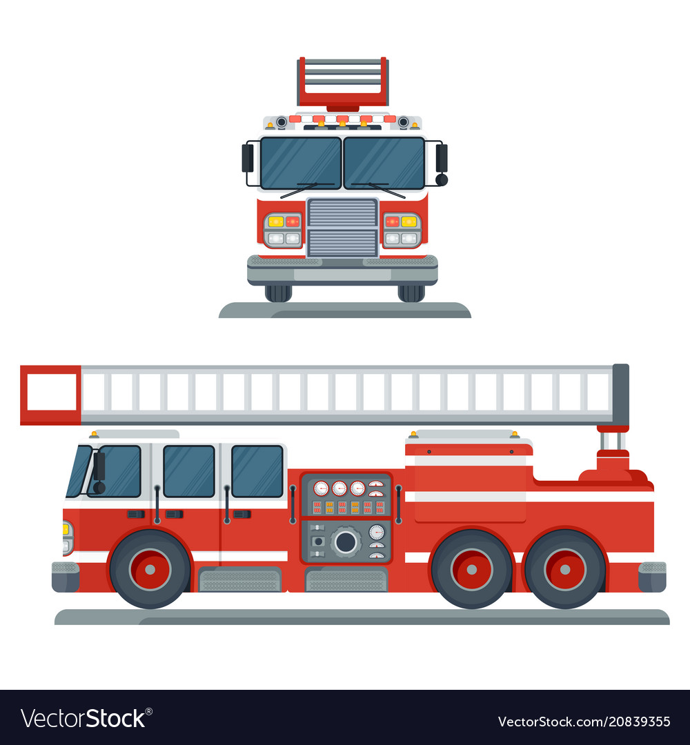 Red fire engine Royalty Free Vector Image - VectorStock