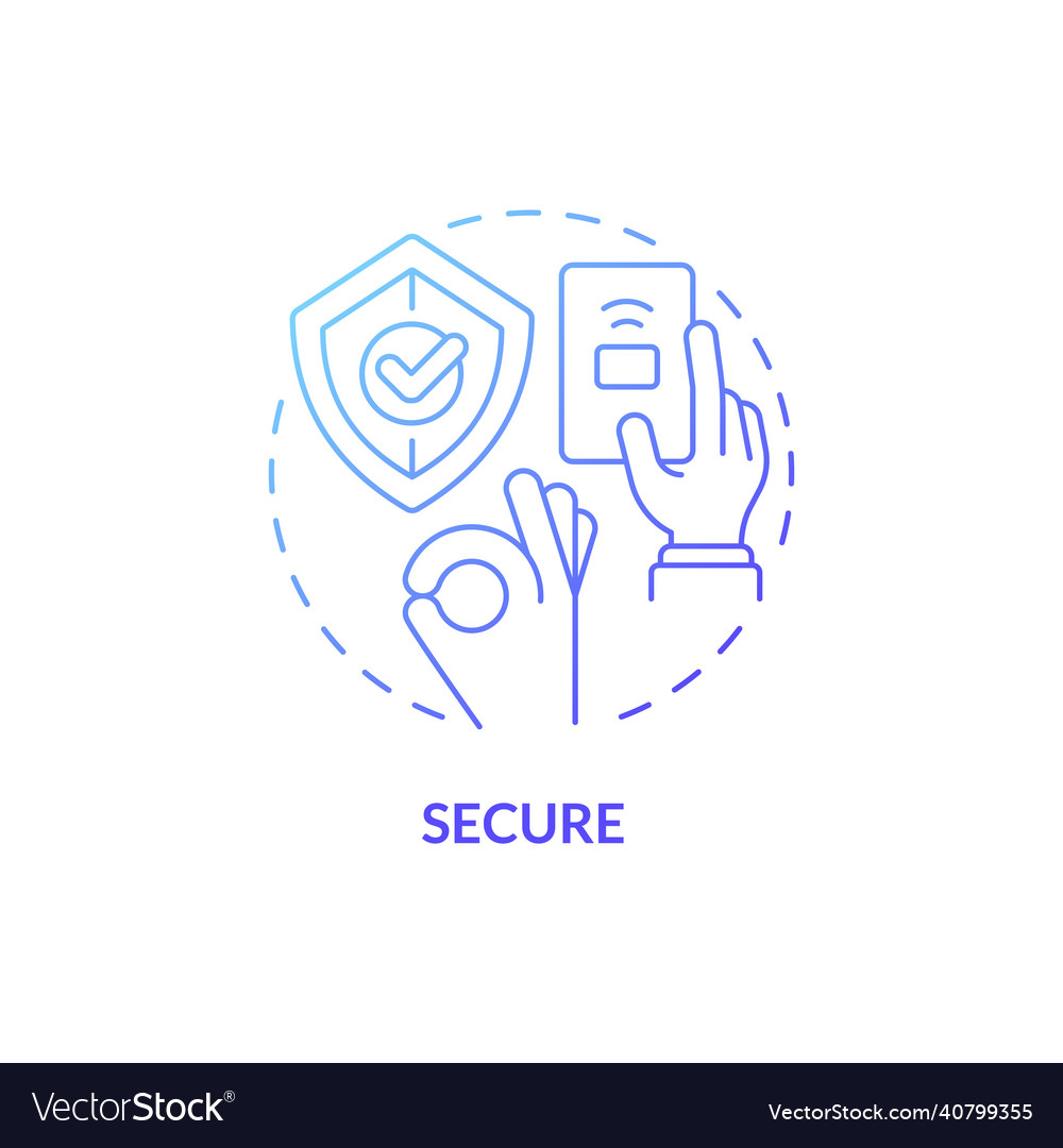 Secure blue gradient concept icon vector image Secure blue gradient concept icon