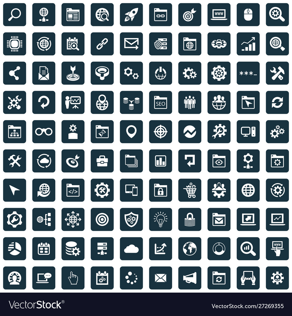 Seo 100 icons universal set for web and ui
