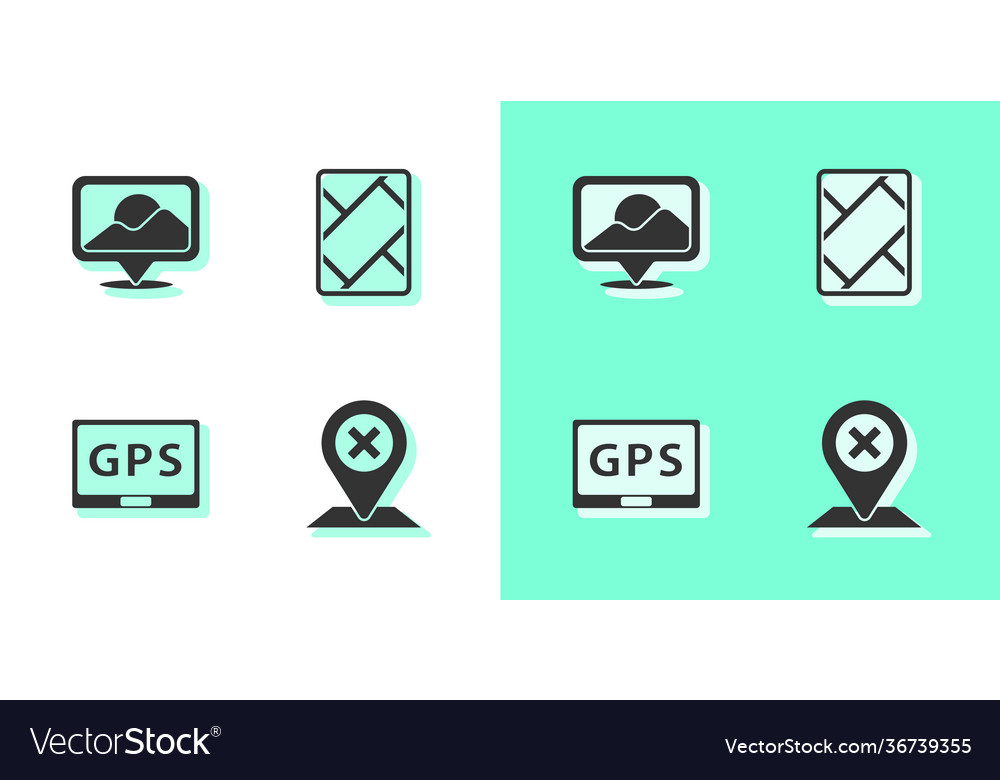Set location gps device with map and icon