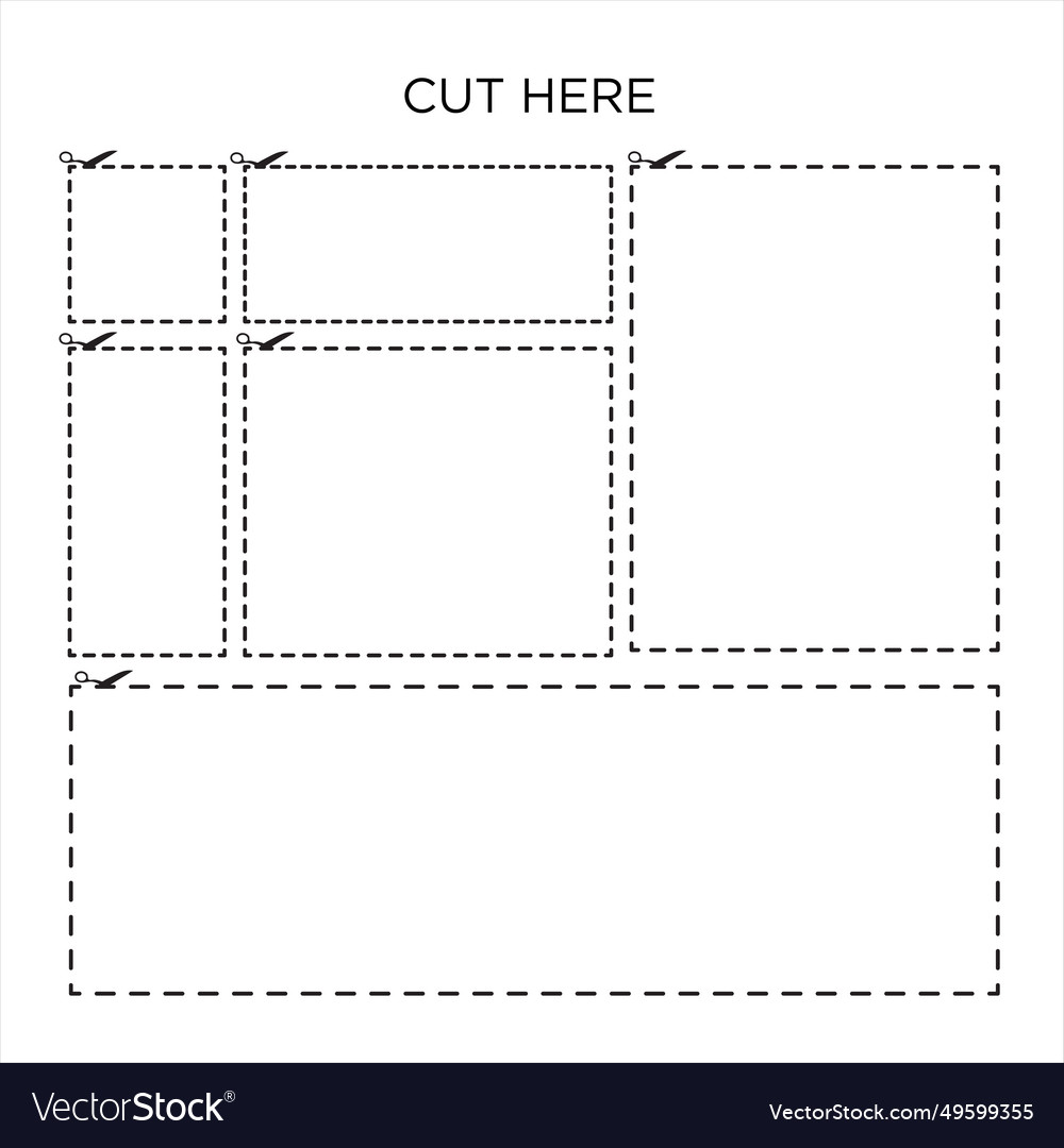 Set of black dashed frames vector image Set of black dashed frames