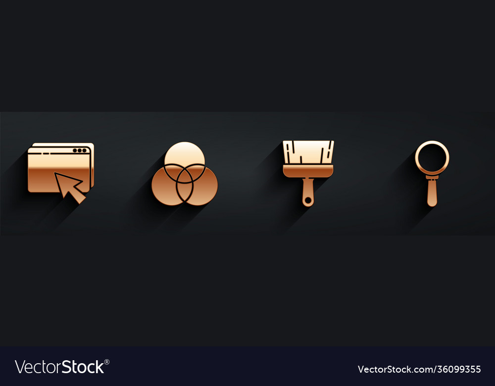 Set web design and development rgb cmyk color vector image Set web design and development rgb cmyk color
