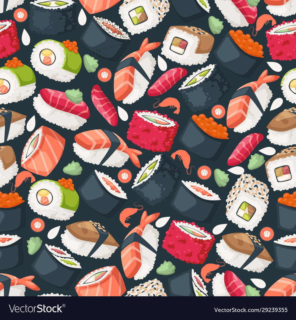 Sushi Icon Pattern - Seamless