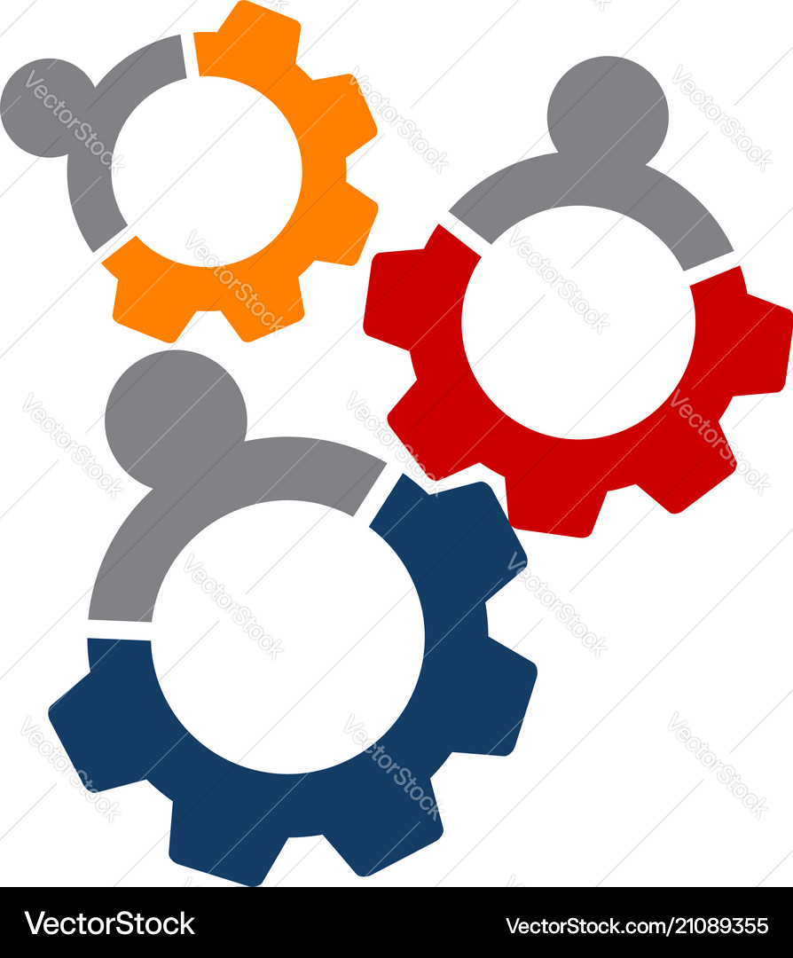 Team work gear Royalty Free Vector Image - VectorStock