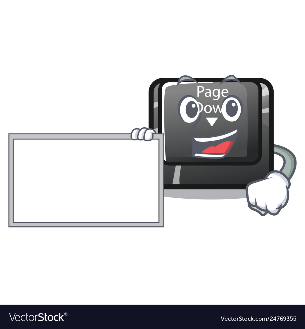 With board character page down button installed vector image With board character page down button installed
