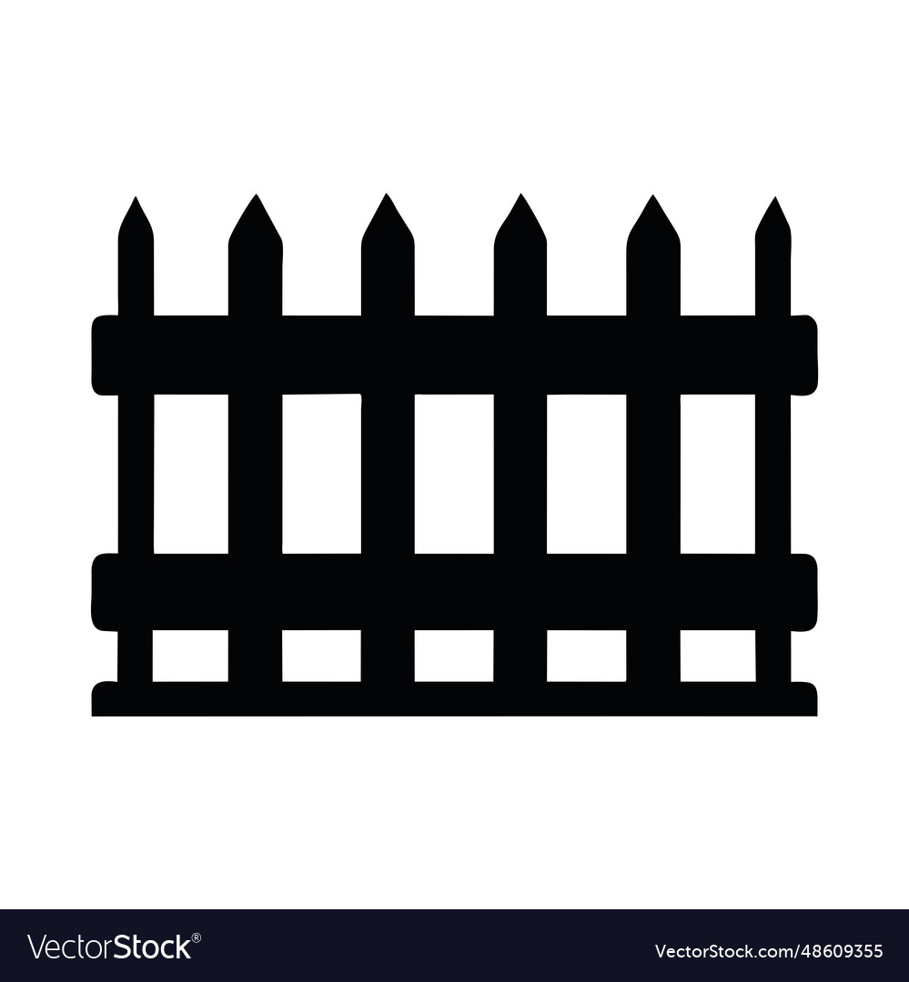 Wooden fence silhouette style Royalty Free Vector Image