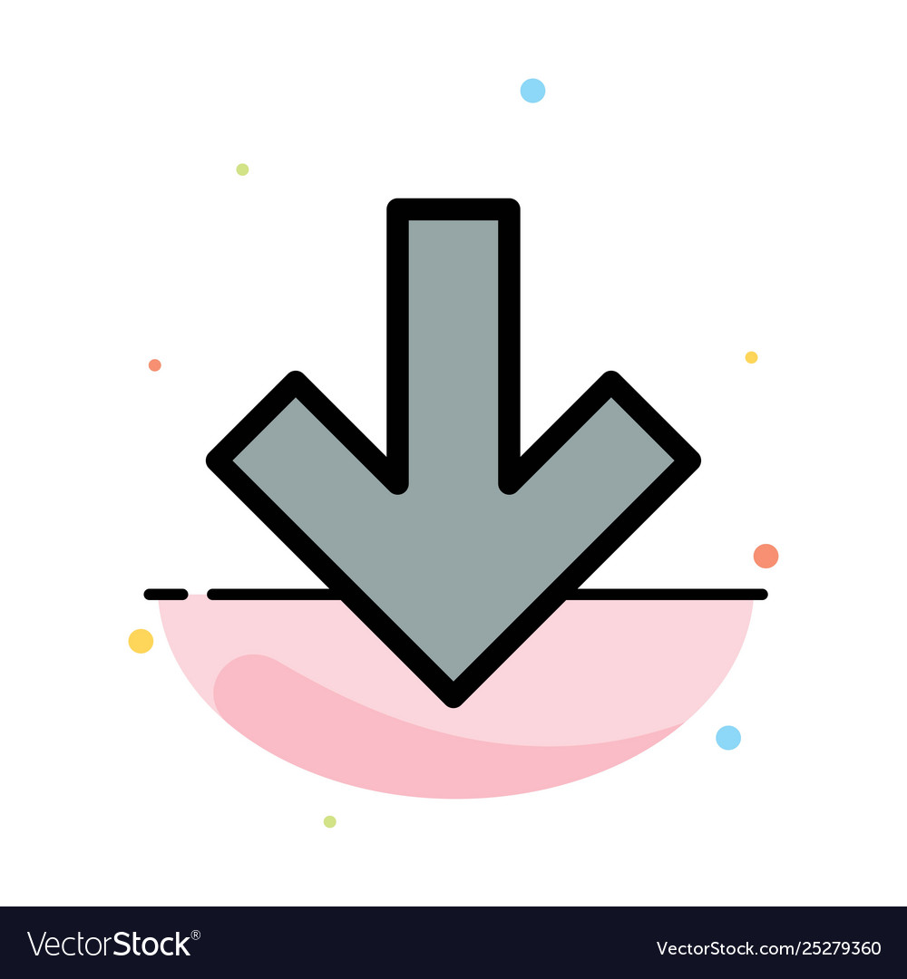 Arrow down back abstract flat color icon template