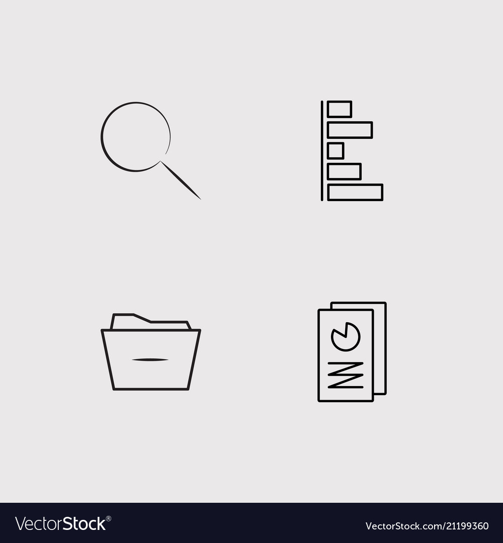 Data analytics simple linear icons set outlined