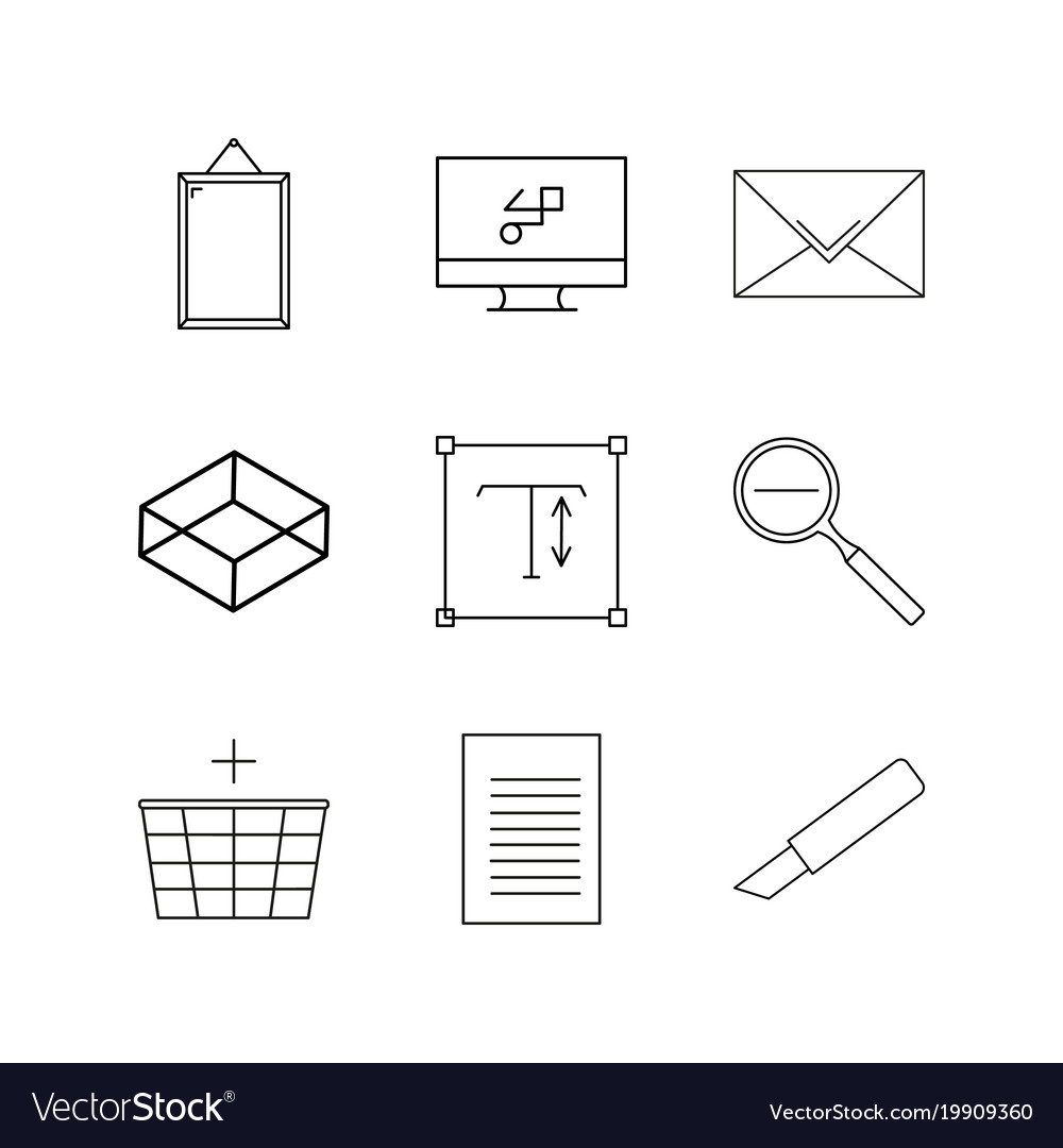 Design elements linear icon set simple outline