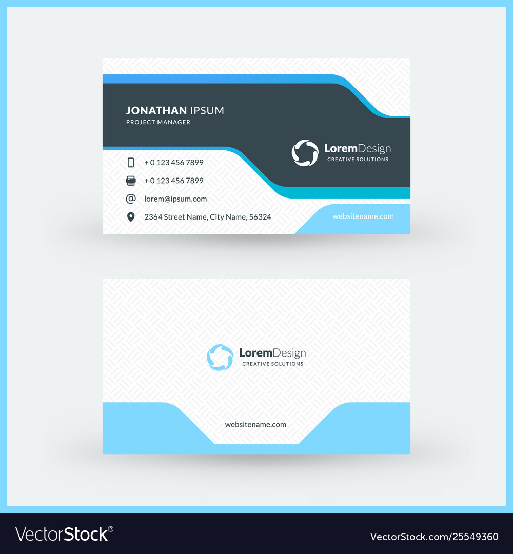 Double-sided horizontal modern business card