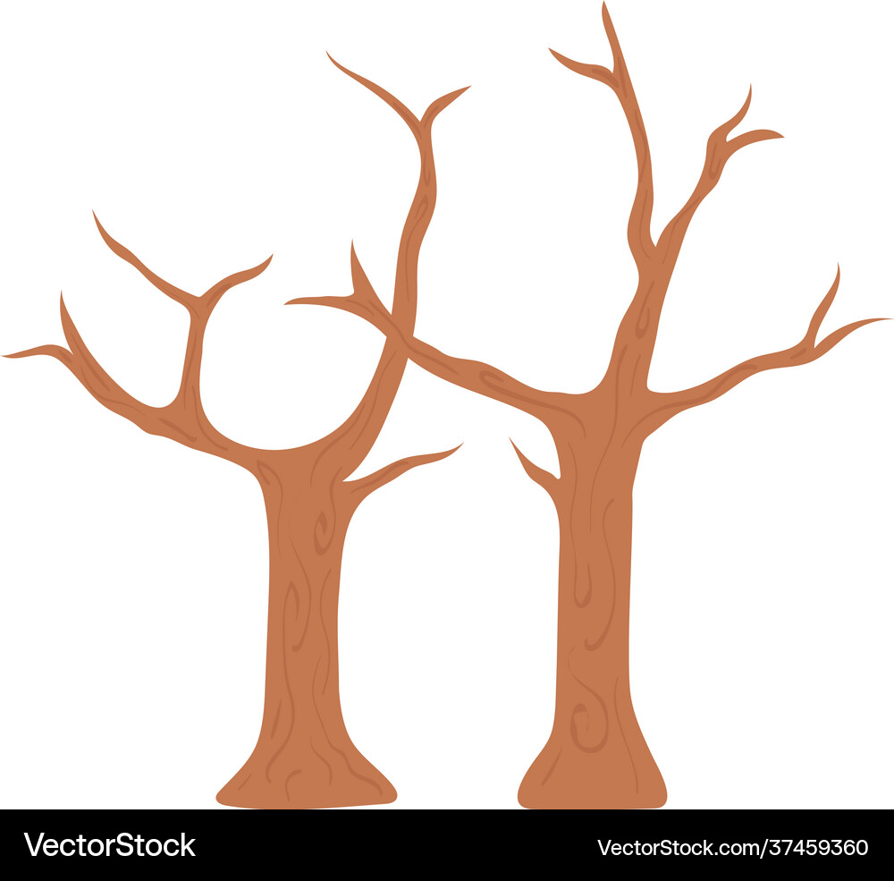 Dry tree forest Royalty Free Vector Image - VectorStock