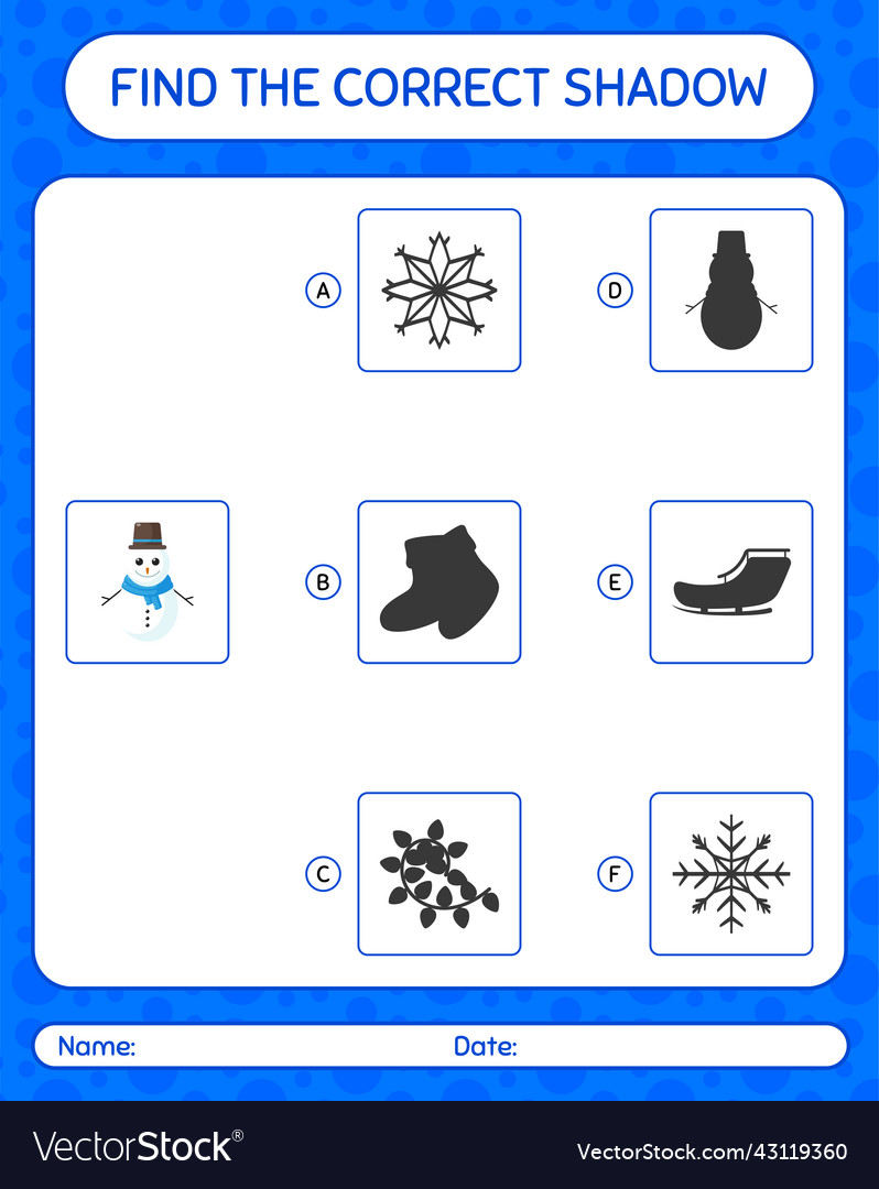Find the correct shadows game with snowman