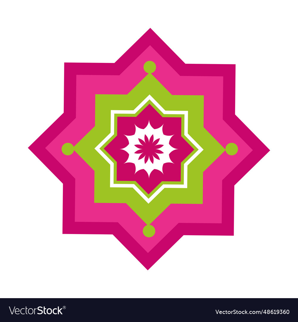 Islamic star floral icon Royalty Free Vector Image