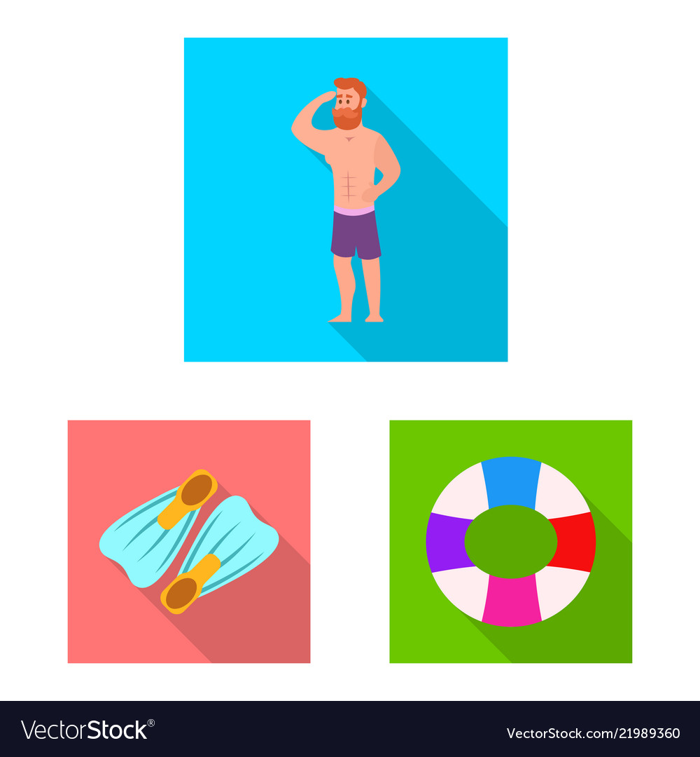 Isolated object of pool and swimming sign set vector image Isolated object of pool and swimming sign set