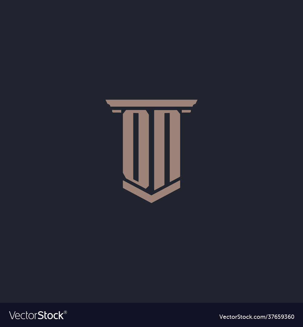 On initial monogram logo with pillar style design Vector Image On initial monogram logo with pillar style design
