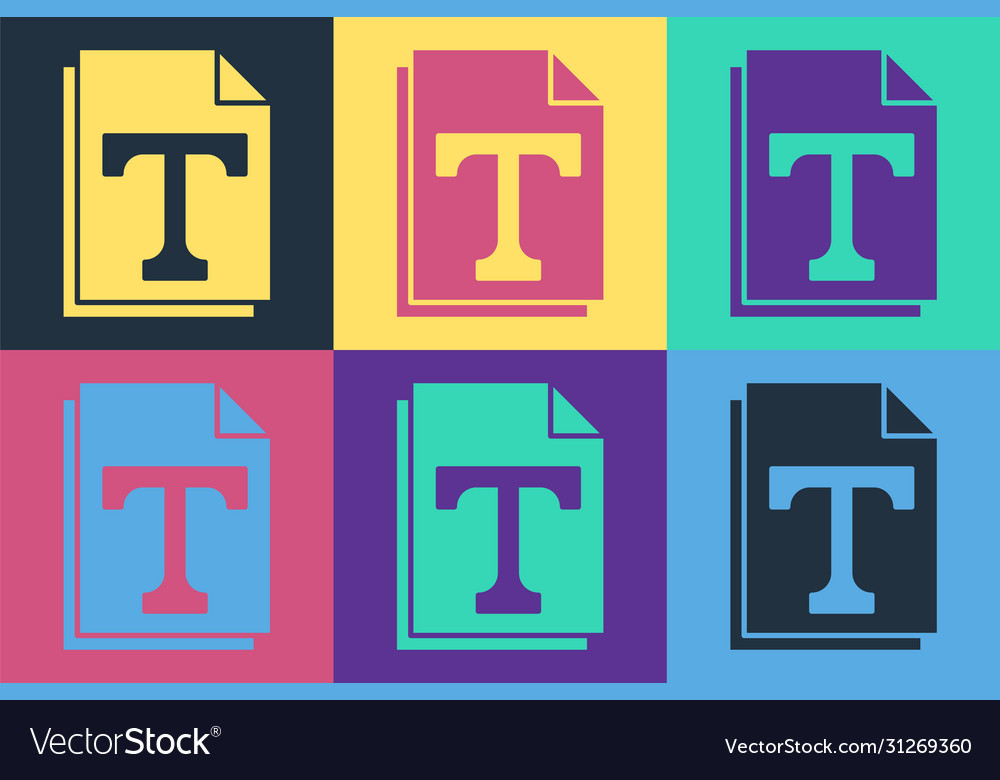 Pop art text file document icon isolated on color vector image Pop art text file document icon isolated on color