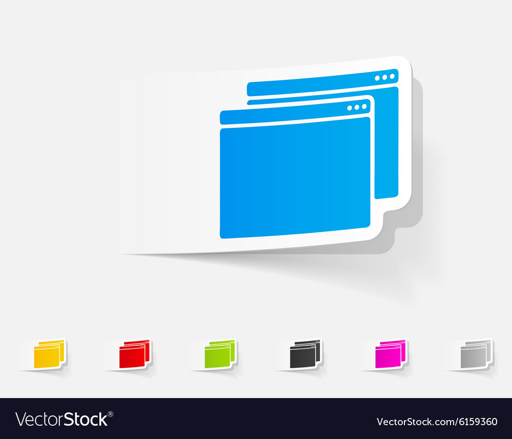 Realistic design element computer windows