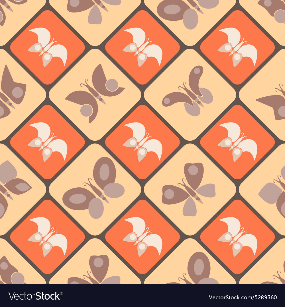 Seamless background with different butterflies