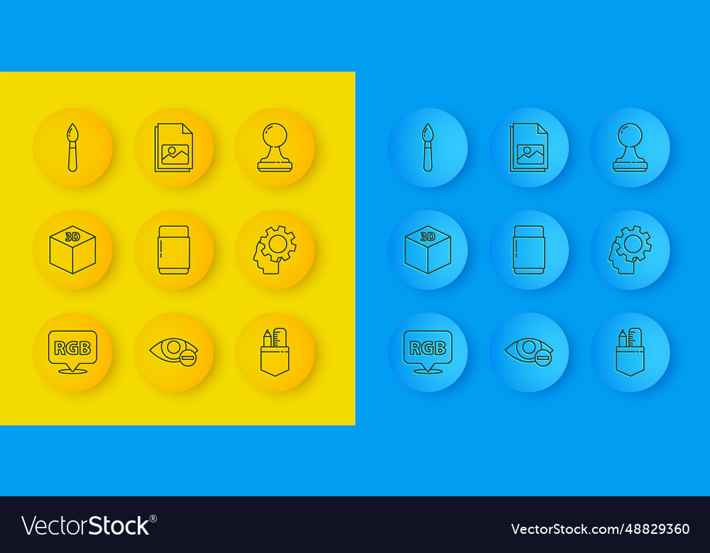 Set line speech bubble with rgb and cmyk Vector Image Set line speech bubble with rgb and cmyk