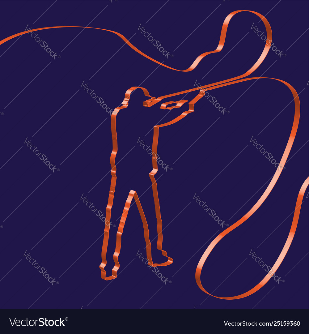 Shooter Silhouette - Ribbon & Gun