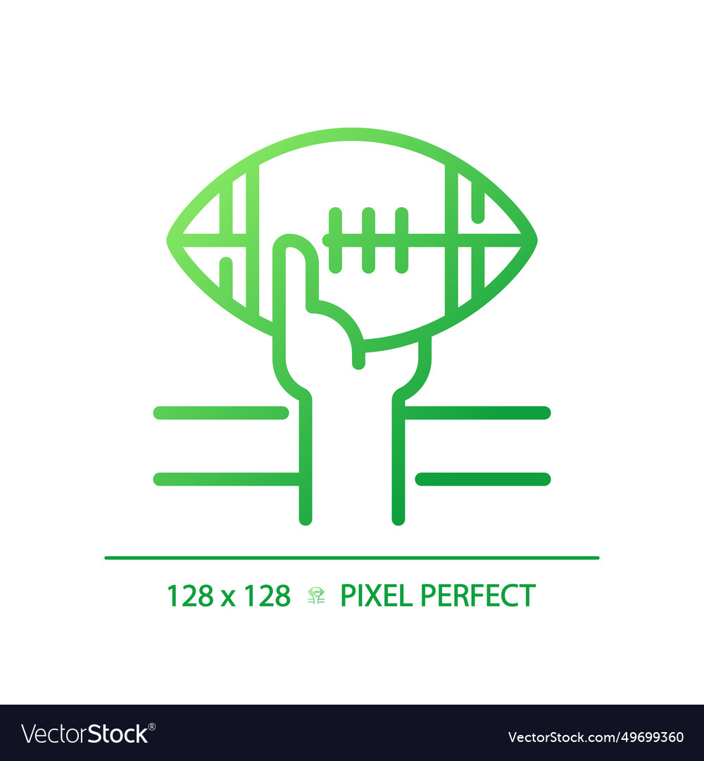 Touchdown gradient linear icon vector image Touchdown gradient linear icon