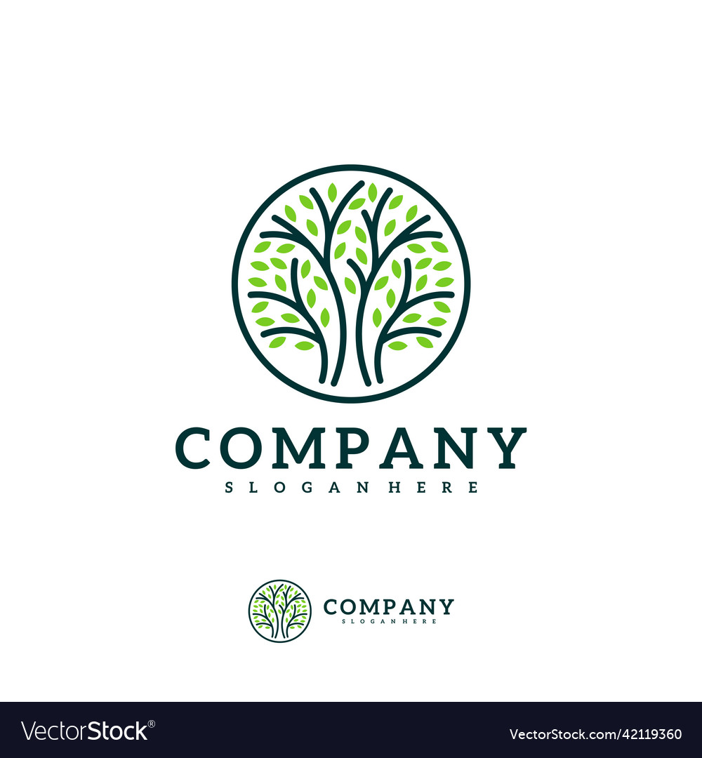 Tree Logo Template Creative Design Royalty Free Vector Image