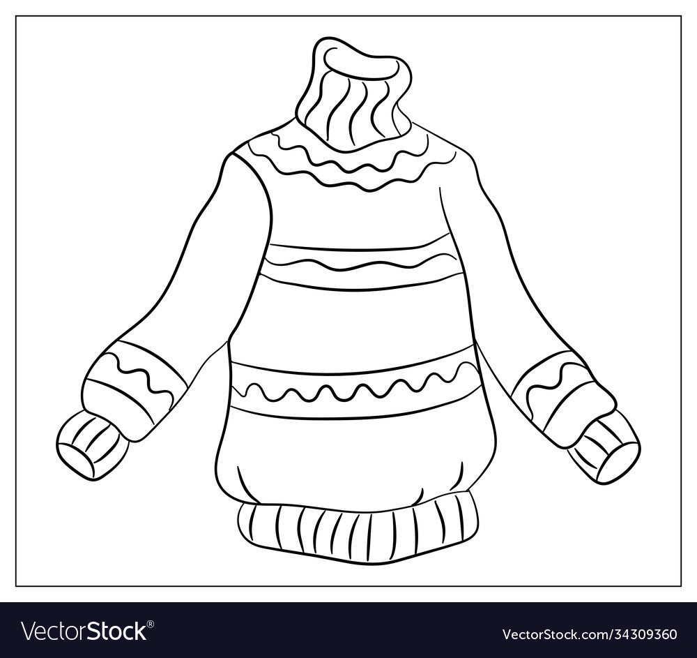 Warm winter sweater icon outline winter Royalty Free Vector