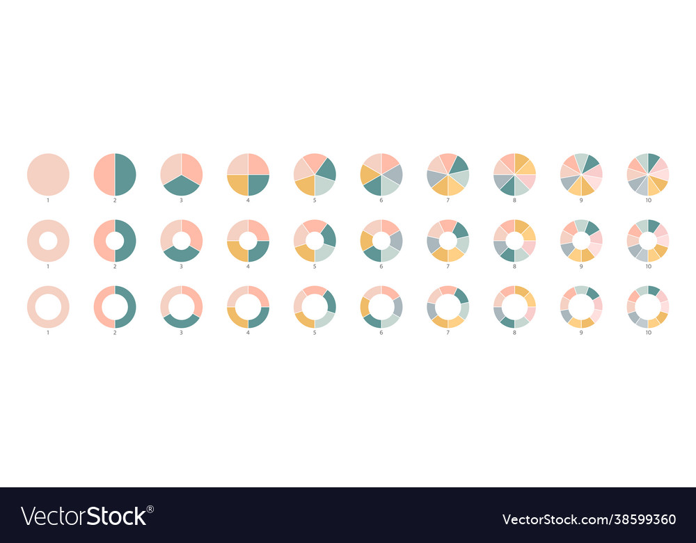 Wheel round diagram part symbol pie chart color