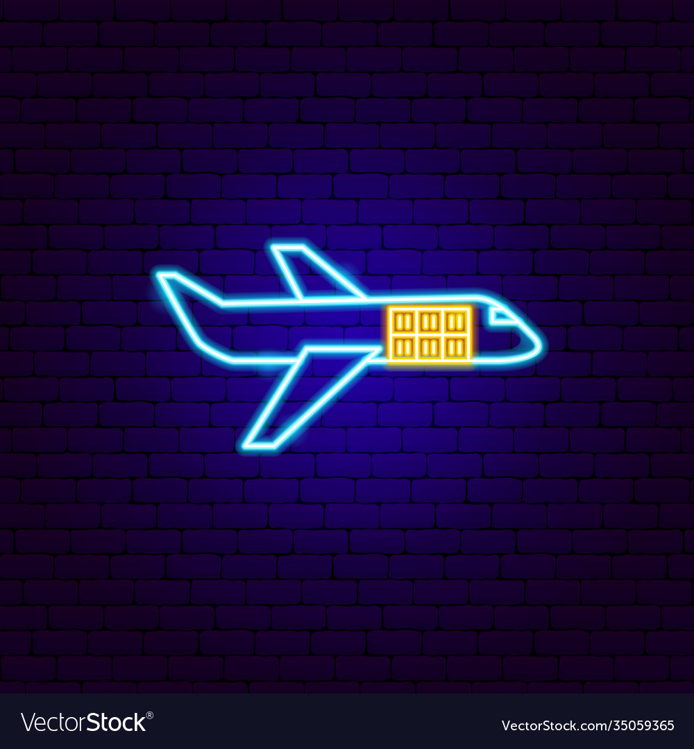 Cargo plane neon sign