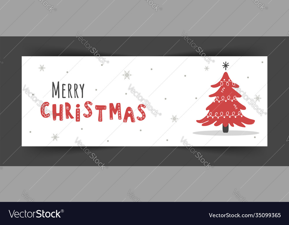 Christmas banner cute background with tree