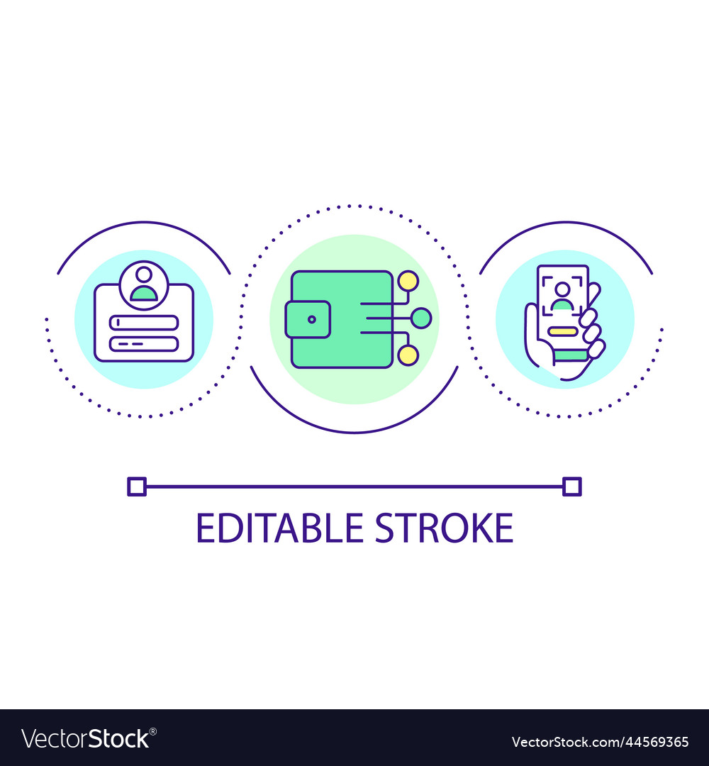 Create crypto wallet loop concept icon Vector Image Create crypto wallet loop concept icon