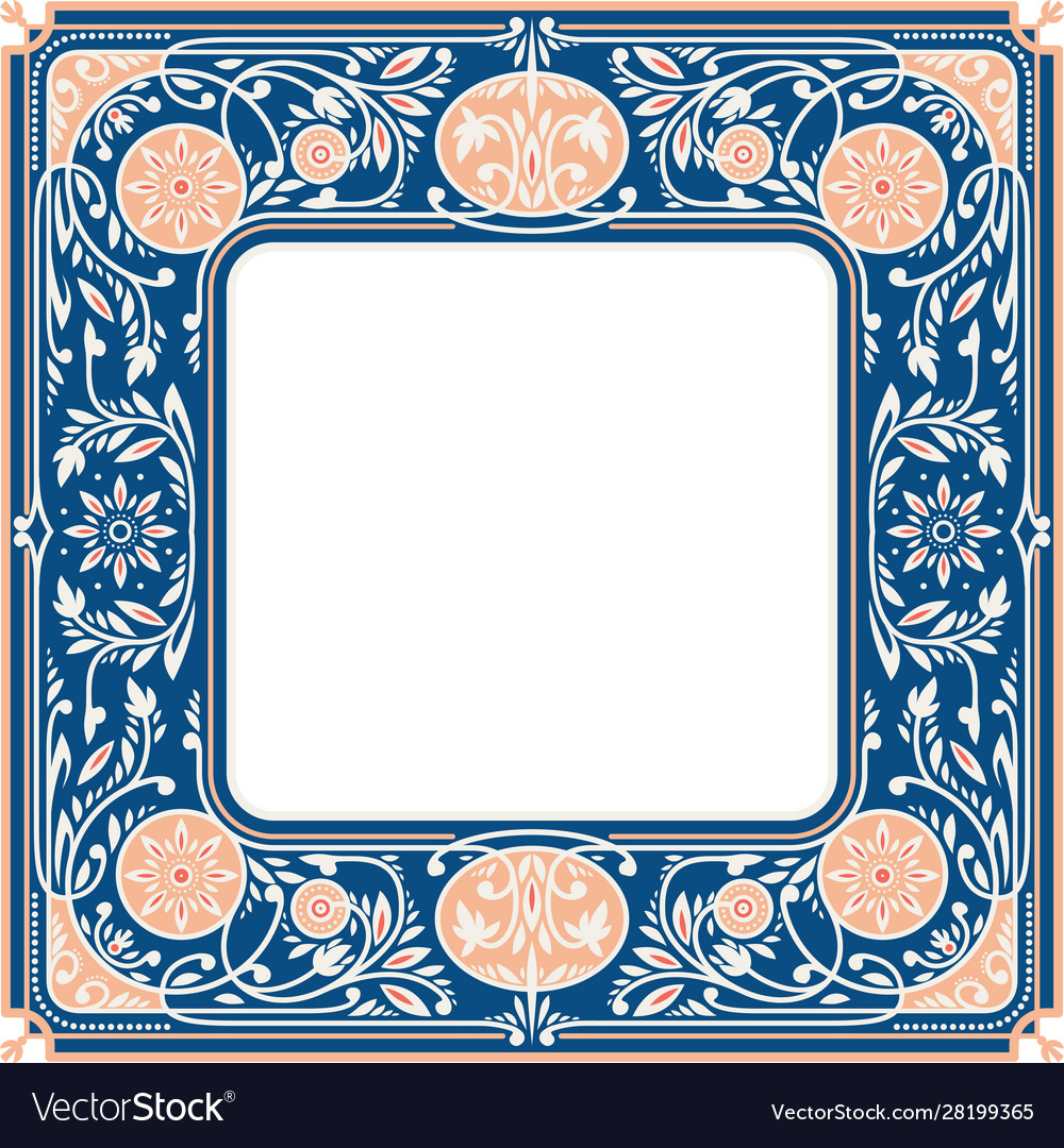 Floral sqyare framewhite space in centre Vector Image Floral sqyare framewhite space in centre